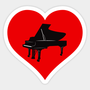 Love Piano Sticker